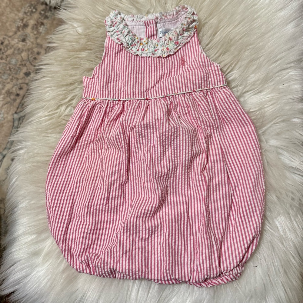 Ralph Lauren Pink Striped Seersucker  Jumper